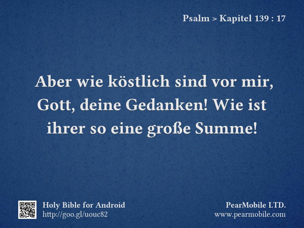 Psalm, Kapitel 139:17